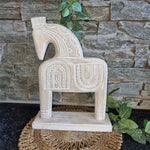 Trojan Horse on Stand White wash (Large)