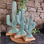 Cactus on stand Aqua (SET of 3)