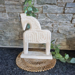 Trojan Horse on Stand White wash (Medium)