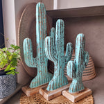 Cactus on stand Aqua (SET of 3)