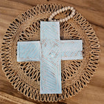 Wooden hanging Cross - Turquoise