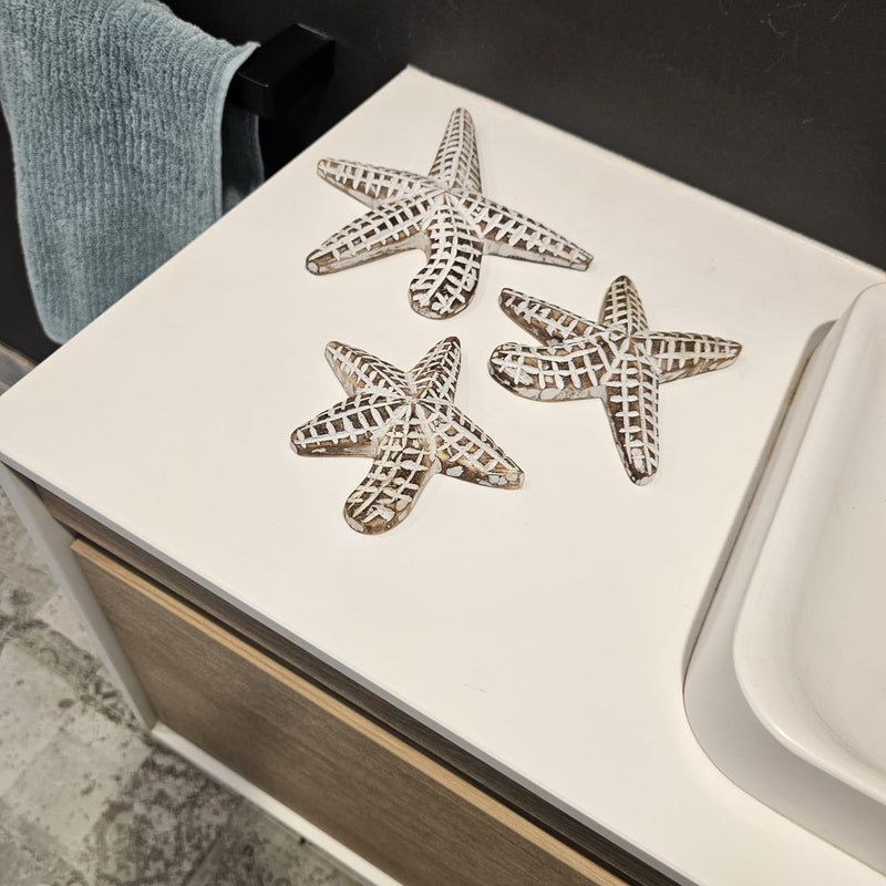 Wooden Starfish set of 3 home décor - Dark Pattern