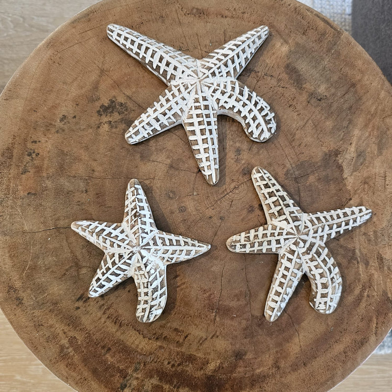 Wooden Starfish set of 3 home décor - Dark Pattern