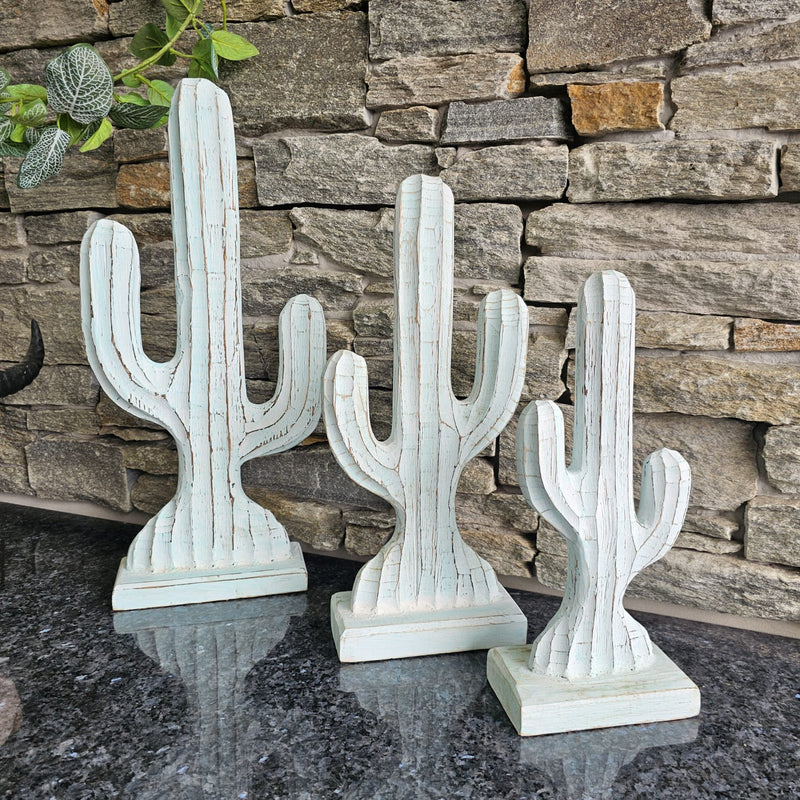 Cactus on stand Turquoise (SET of 3)