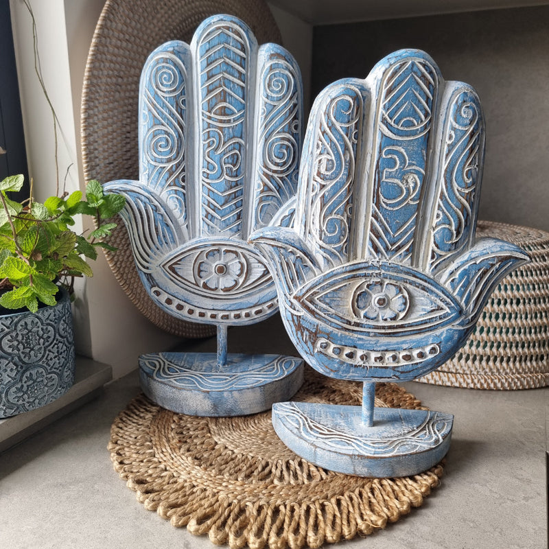 Hamsa on Stand Blue (SET of 2)