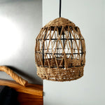 Handmade Pair of Rattan Pendant Lamp Shades